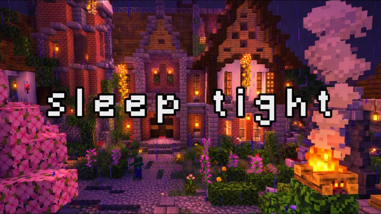 Sleep Tight | 8 Hours Minecraft Music + Soft Rain (No Talking)