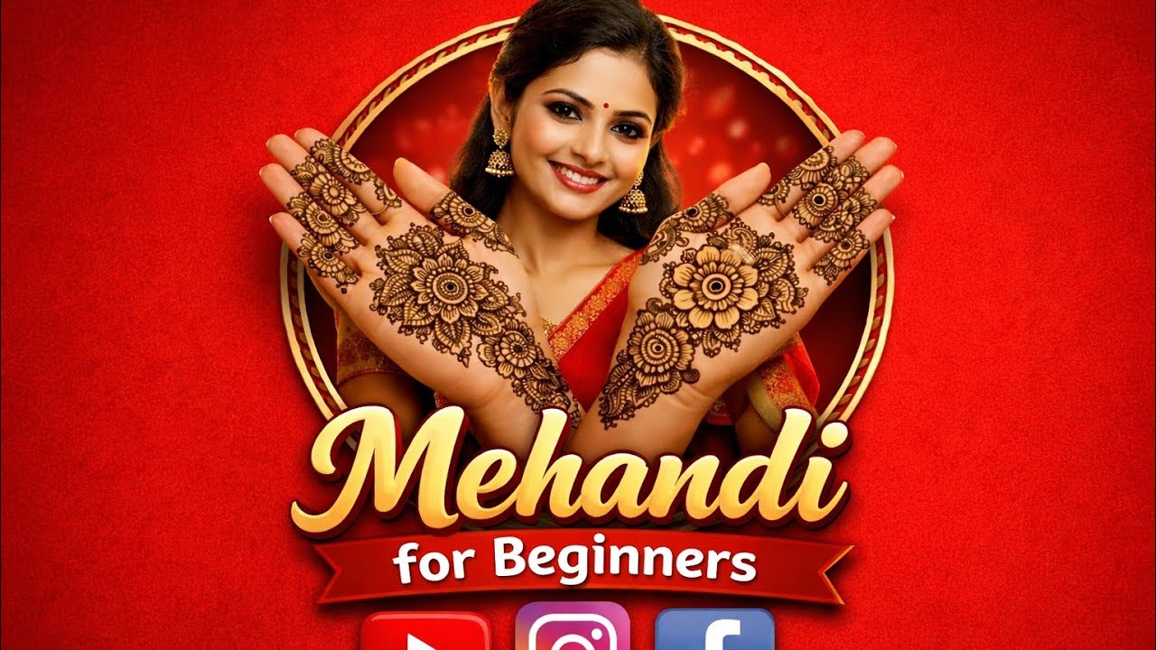 kinjal Mehandi design  is live!Mehandi for Beginners | Simple Flower Mehndi Design Step by Step