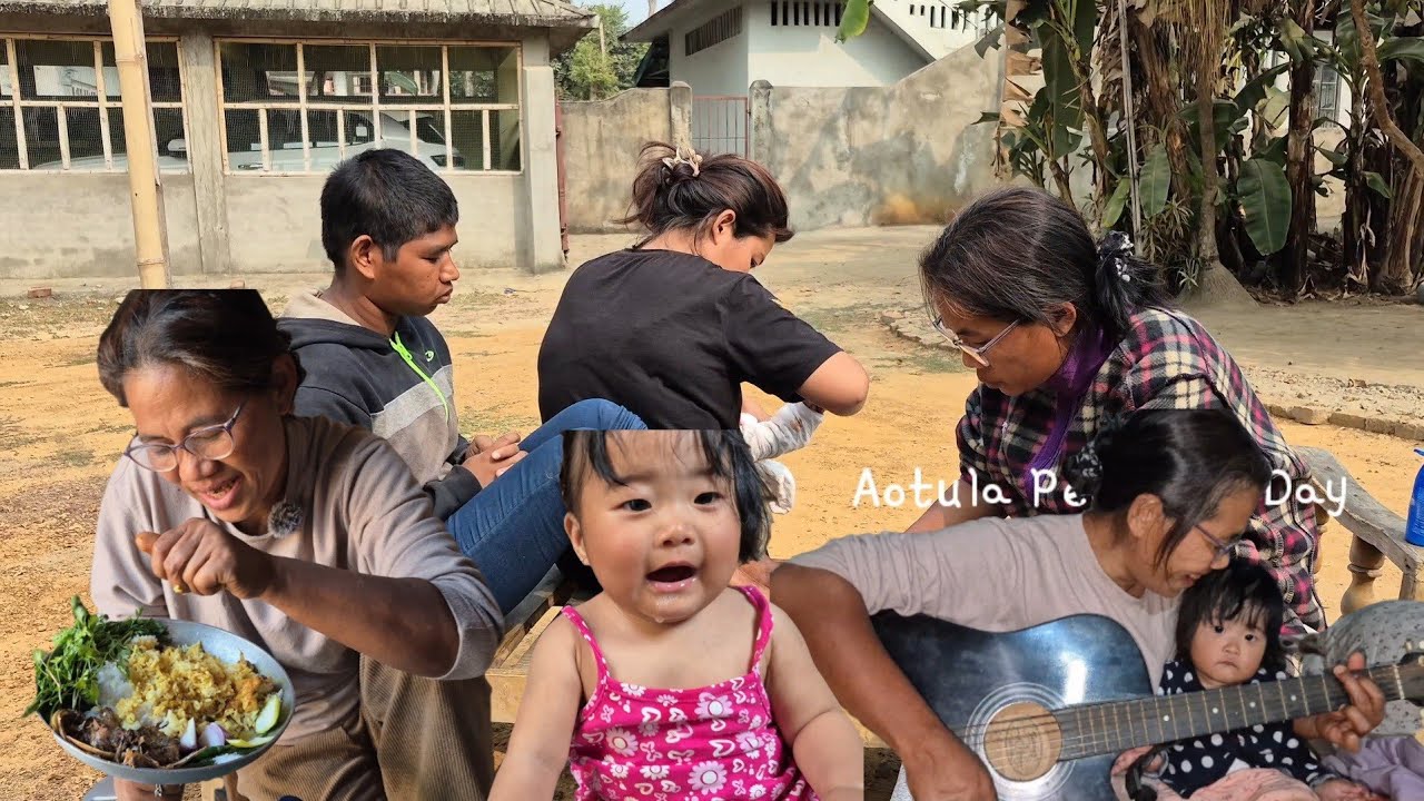 Baby starting to talk|Aotula's pedicure day & My simple Mukbang|chicken curry|Fish Naga style 