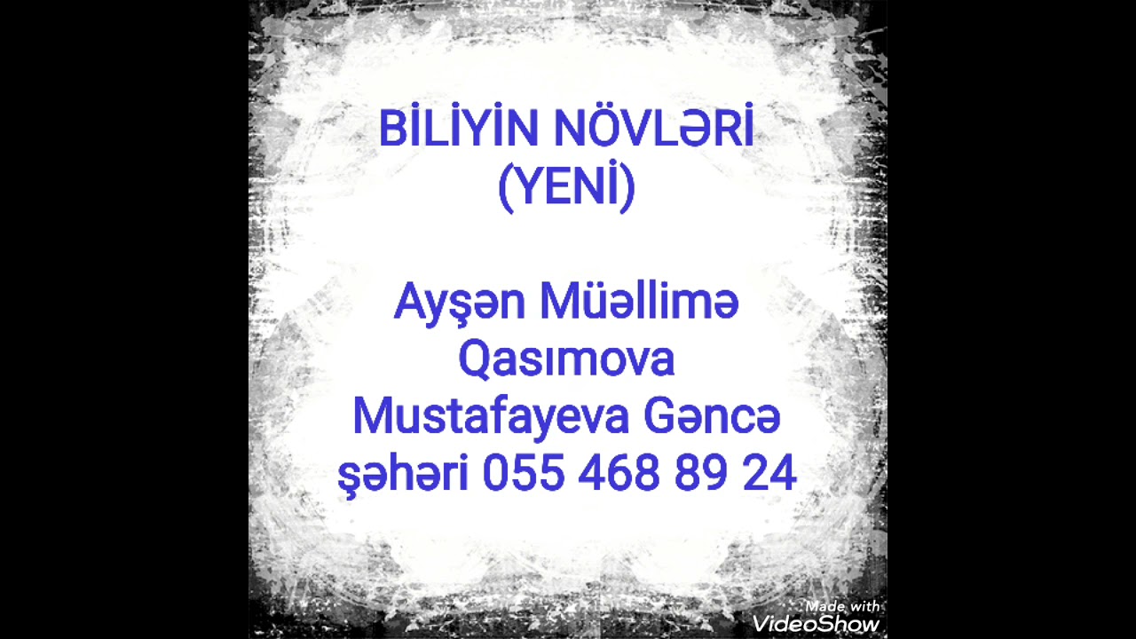 BİLİYİN NÖVLƏRİ (YENİ)