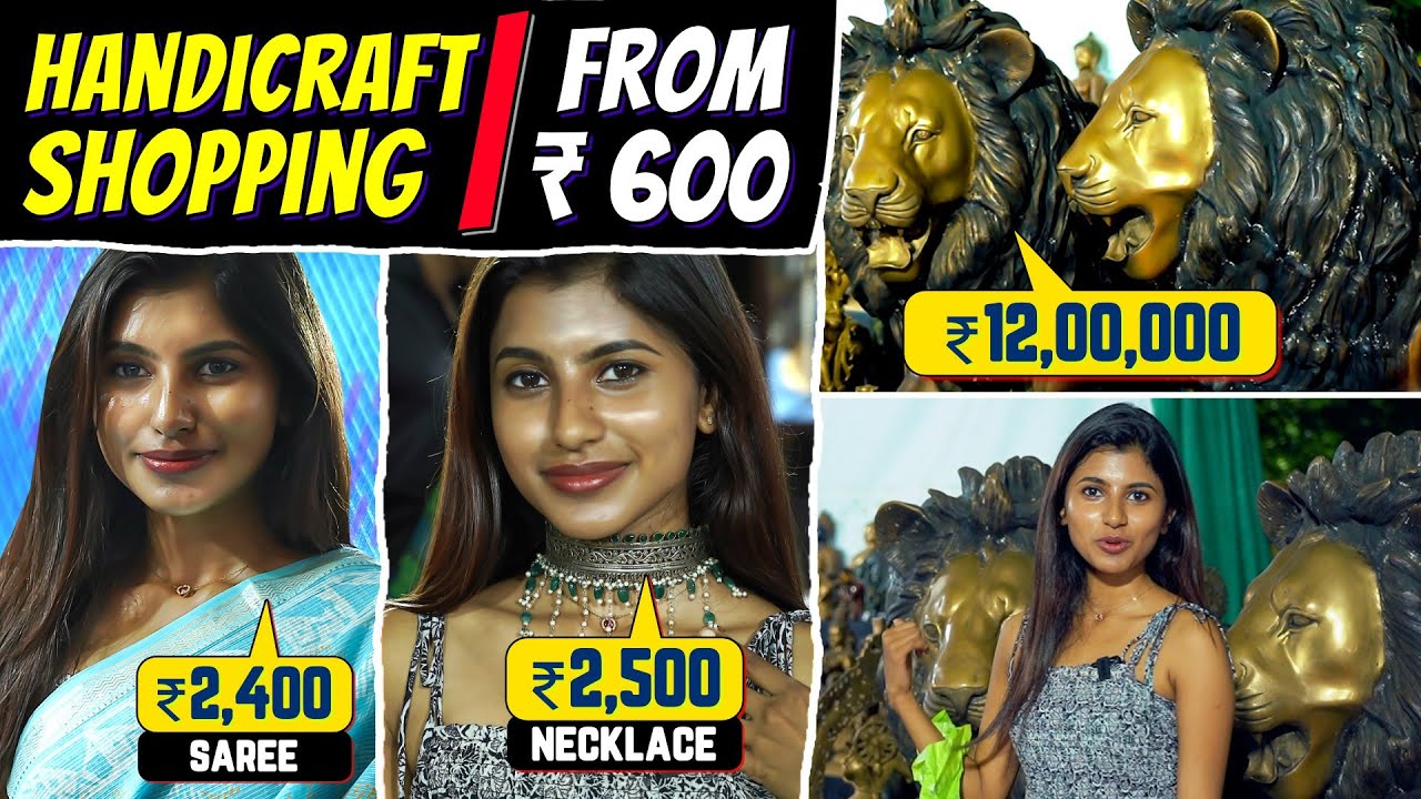 Rs.2400 ஒரு Hand-Block Printed Saree வாங்குனேன்😍 | Expensive Handicraft Shopping👜  | Dharshini Vlogs