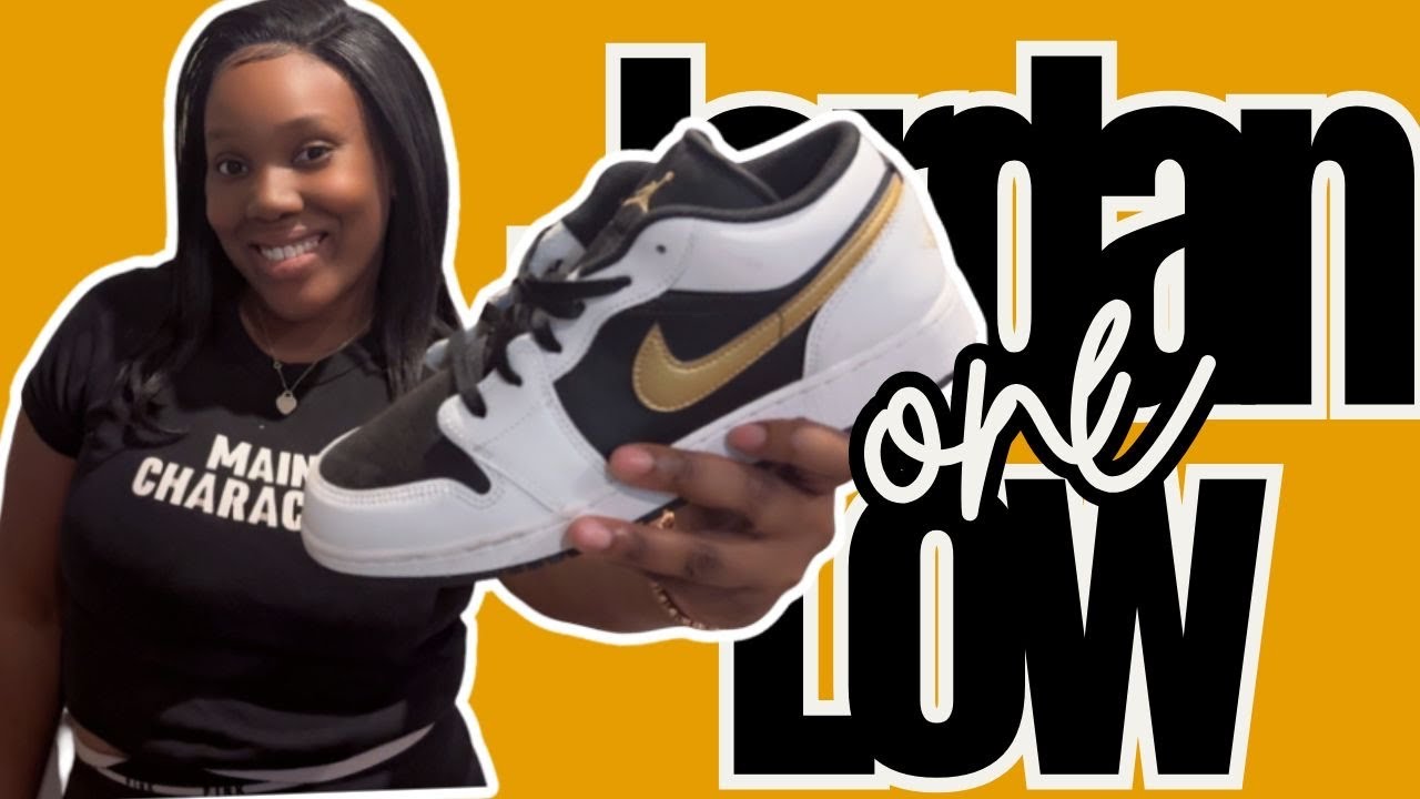 AIR JORDAN 1 LOW UNBOXING | WHITE BLACK METALLIC GOLD