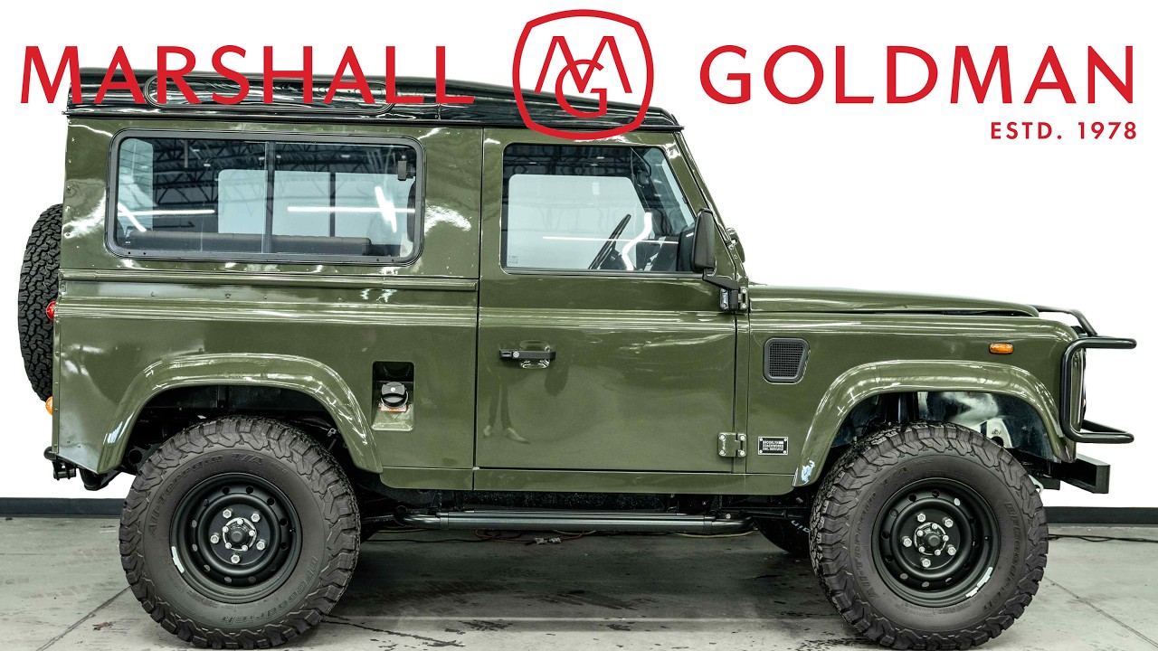 1995 Land Rover Defender 90 in Black Olive Green over Tan for sale