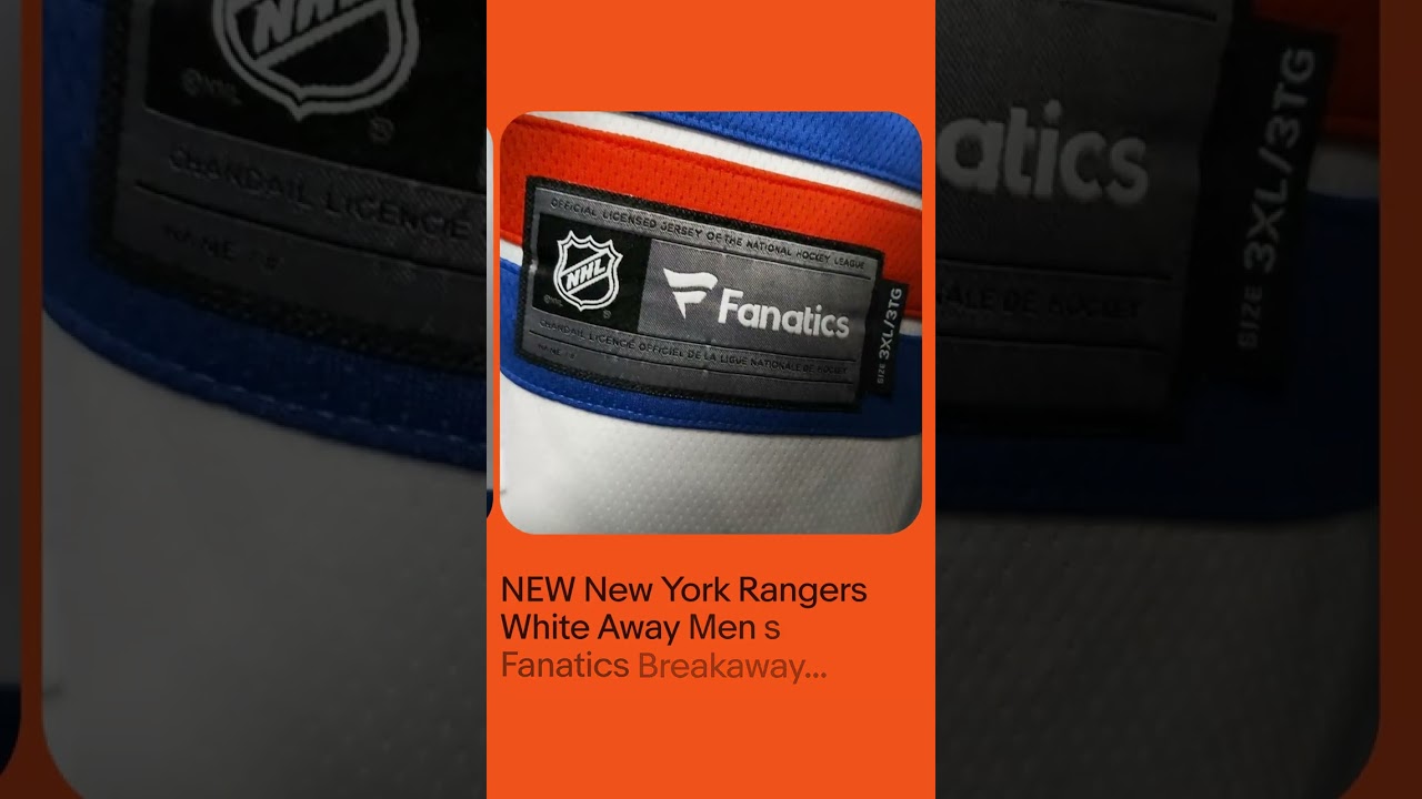 NEW New York Rangers White Away Men's Fanatics Breakaway Jersey - 3XL