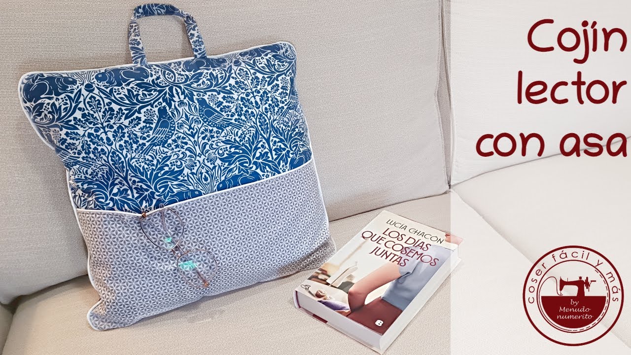 Cojín lectura con bolsillo y asa