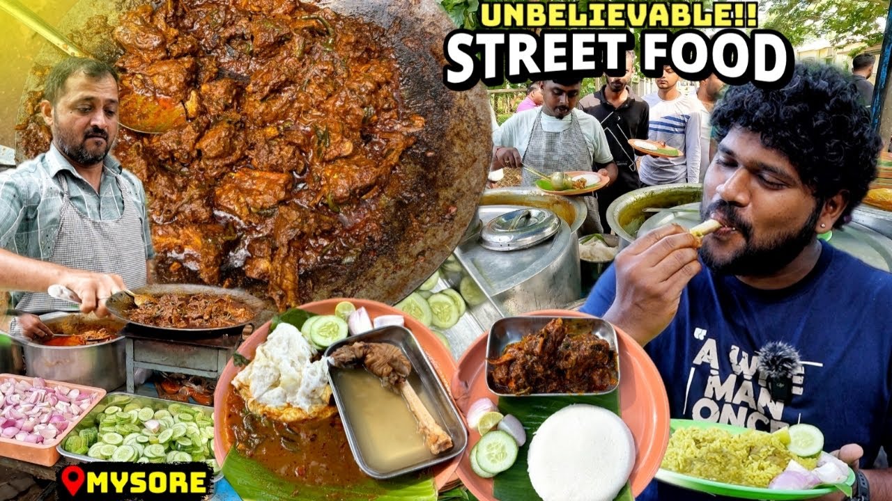 UNBELIEVABLE Mysore Non-Veg Breakfast 🔥 | Neer Dosa & Mutton Chops | Mysore Ep-4 | Foodie Prabu