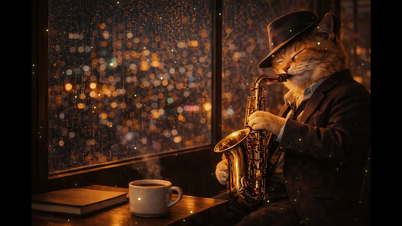 Midweek Smooth Jazz Cat 🎷 Relaxing Jazz for Work, Focus & Late Night Vibes