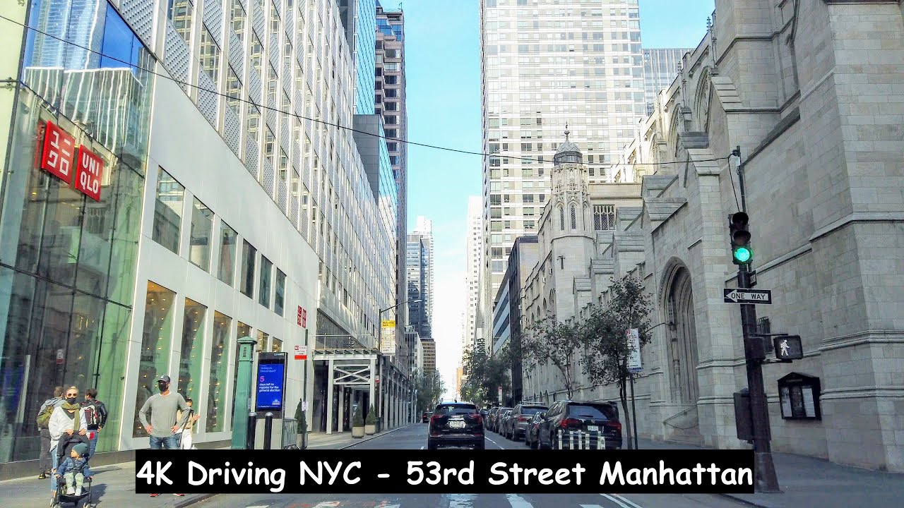 4K Driving NYC - 53rd Street Manhattan | Museum of Modern Art (MoMA) | Oct 2020