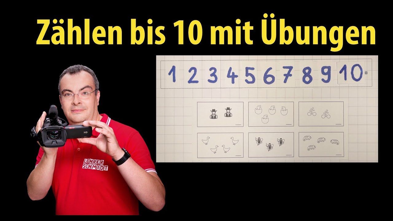 Zählen bis 10  mit Übungen - Mathematik - 1. Klasse