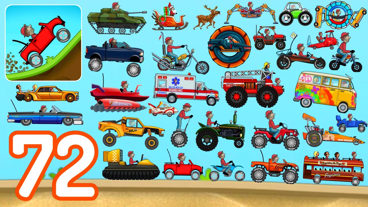 Hill Climb Racing-(Gameplay 72)-Todos Los Autos En Playa