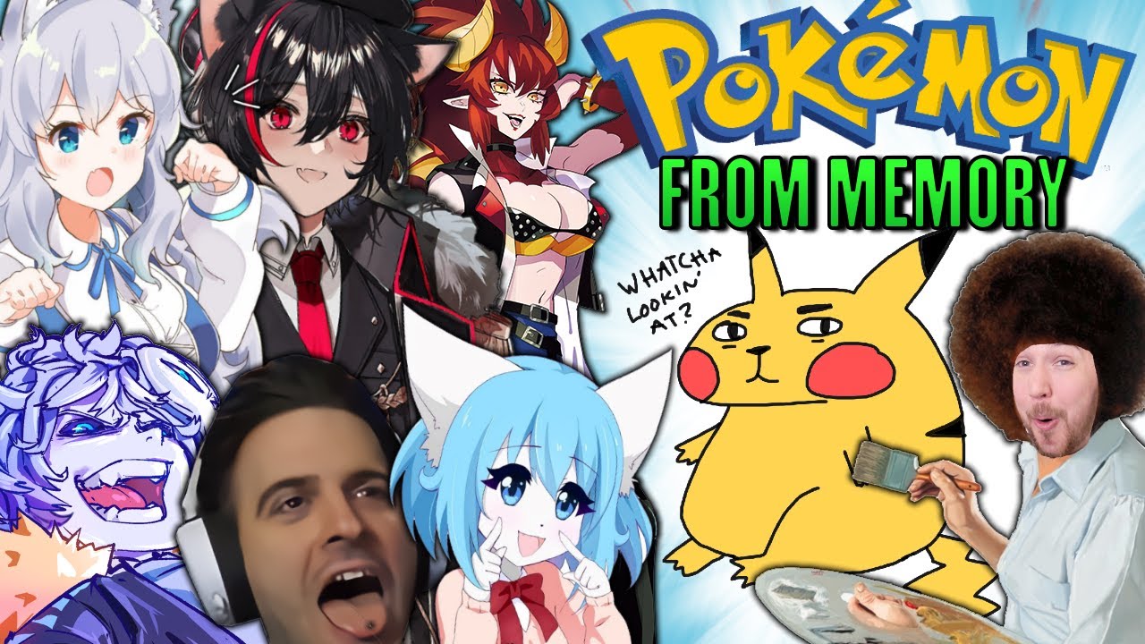 YOUTUBERS DRAWING POKEMON FROM MEMORY - ft Nux Taku, Wolfychu, Zentreya, Merryweatherey & more!