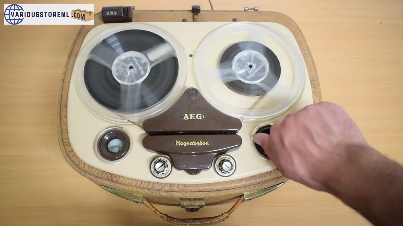 AEG Magnetophon KL25 Tube Tape Recorder Demonstration Video - For sale at www.variousstorenl.com