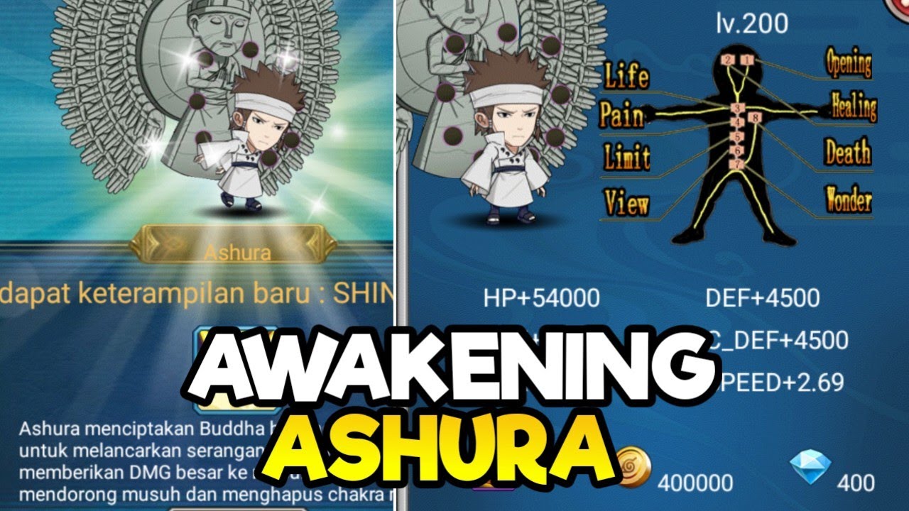 AWAKEN ASHURA + MAX GATE KE 200! - Ninja Rebirth Indonesia