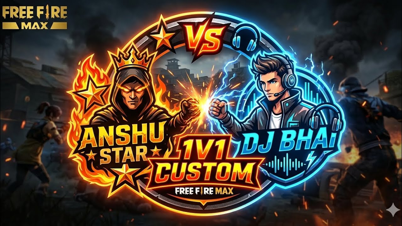 Anshu star vs dj Bhai 1v1 custom room 😈😠🌪️🥶