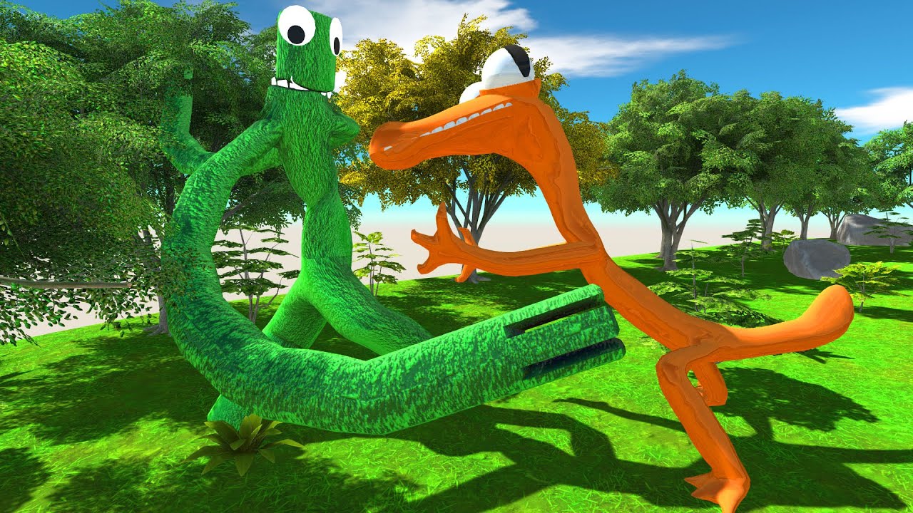 Who Will Win? Rainbow Friends Green vs Rainbow Friends Orange - Animal Revolt Battle Simulator