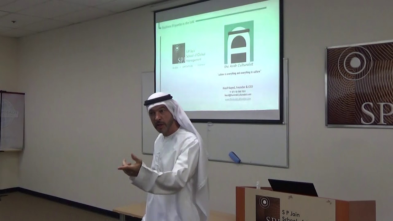 Nasif Kayed talks to students about Business Etiquette in UAE & GCC
