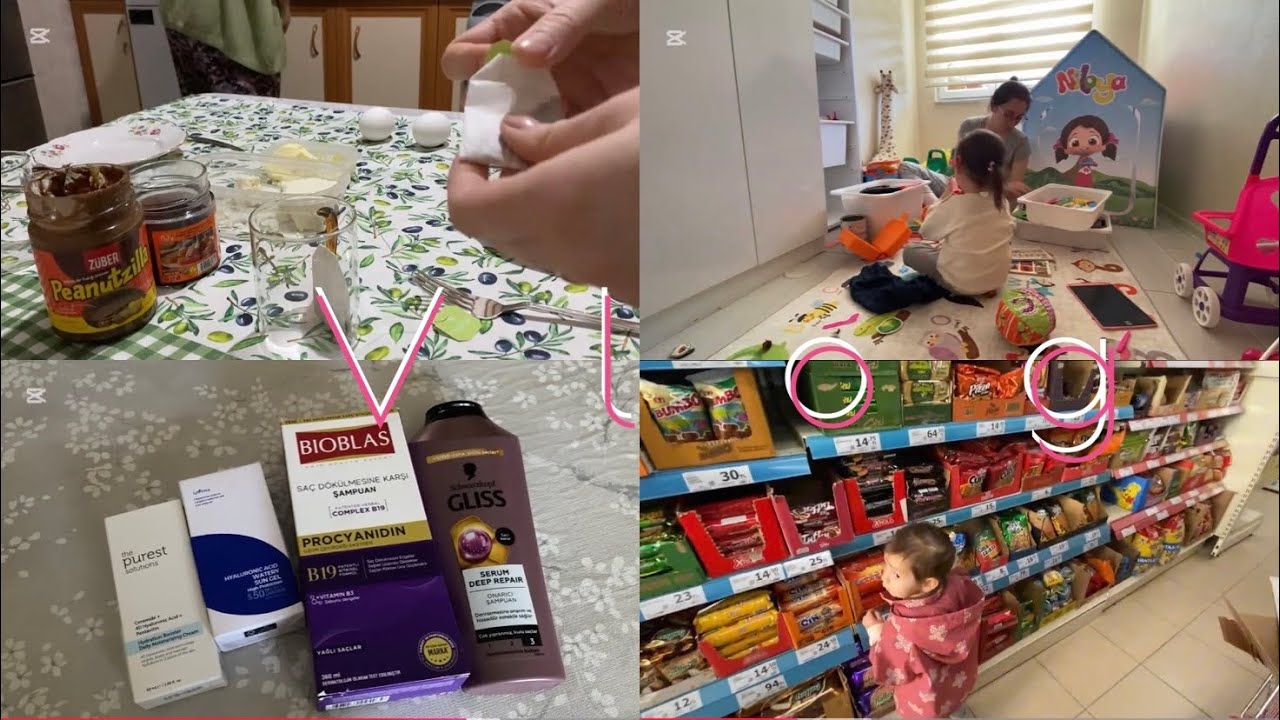 Günlük rutinlerimiz | Güneşle markete gittik |oyuncakları topluyoruz | indirimden kaptıklarımız