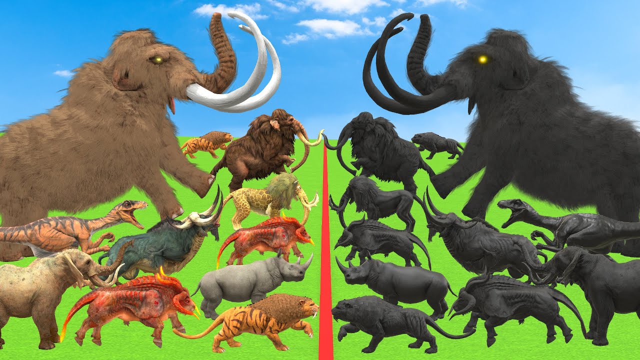 Animal Epic Battle Prehistoric Mammals vs Shadow Itself Size Animal Revolt Battle Simulator New