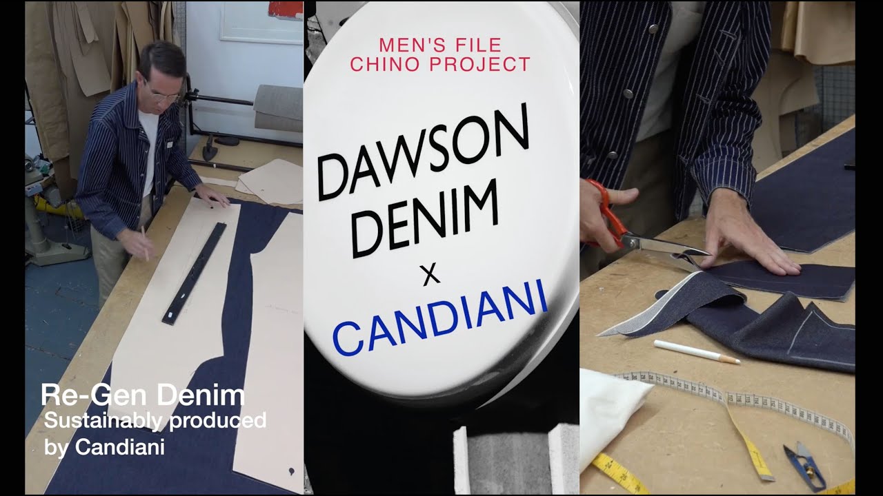Men's File x Dawson Denim Classic Chino pant made from Candiani RE:GEN Denim ( TENCEL™ & REFIBRA™ )