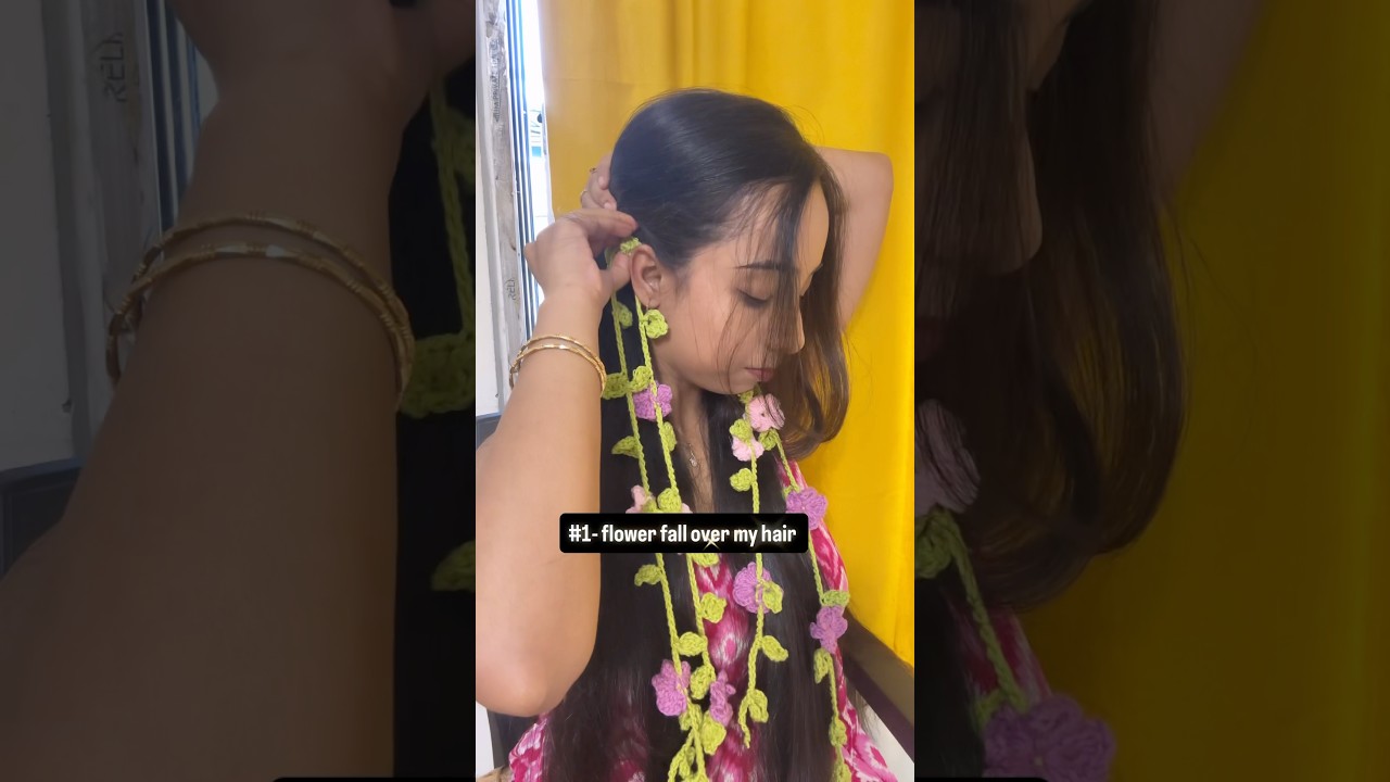 Who wants a tutorial for this pretty hair accessory? 💕 #crochettutorial #crochet #diy #ytshorts
