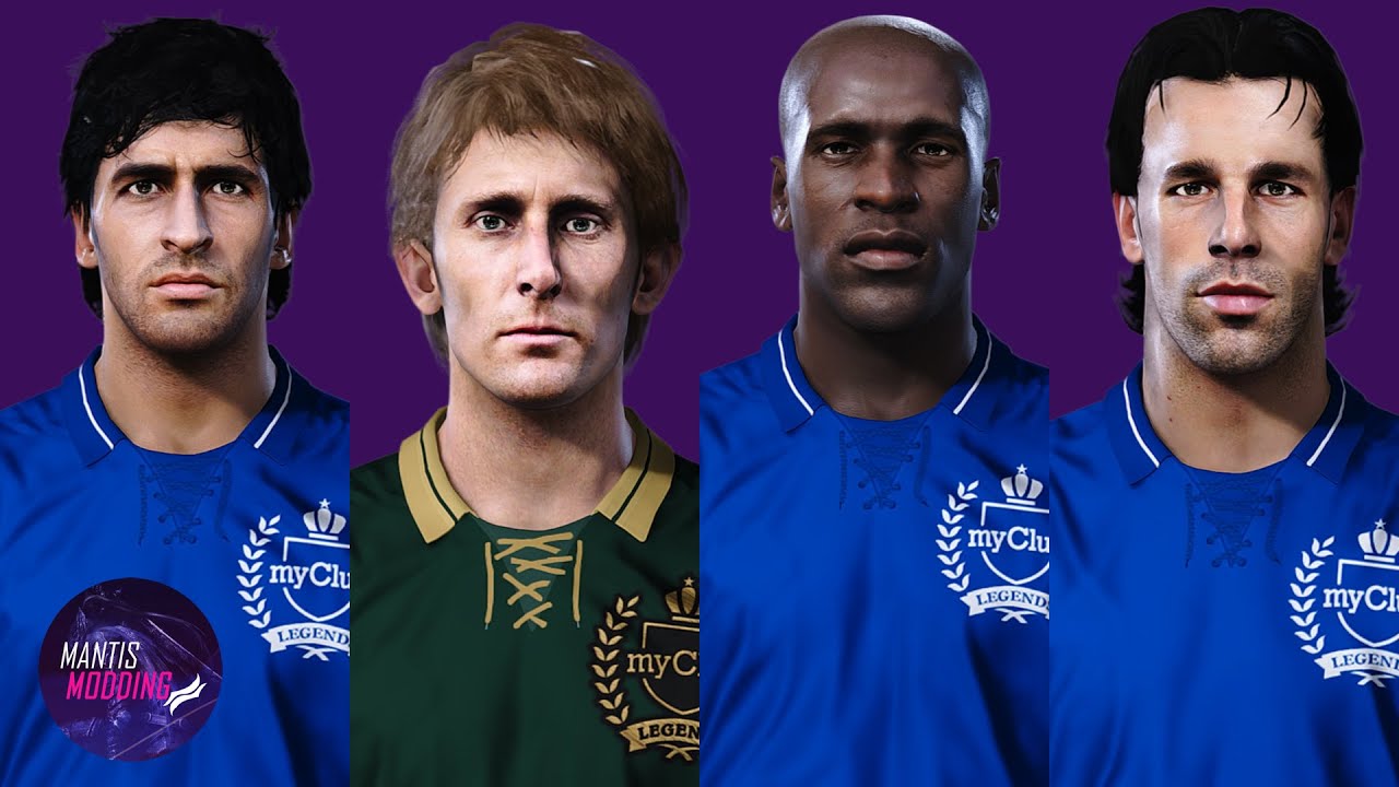 RAÚL, VAN DER SAR, SEEDORF & VAN NISTELROOY FACE PREVIEW LEGENDS PATCH PES 2020 PC