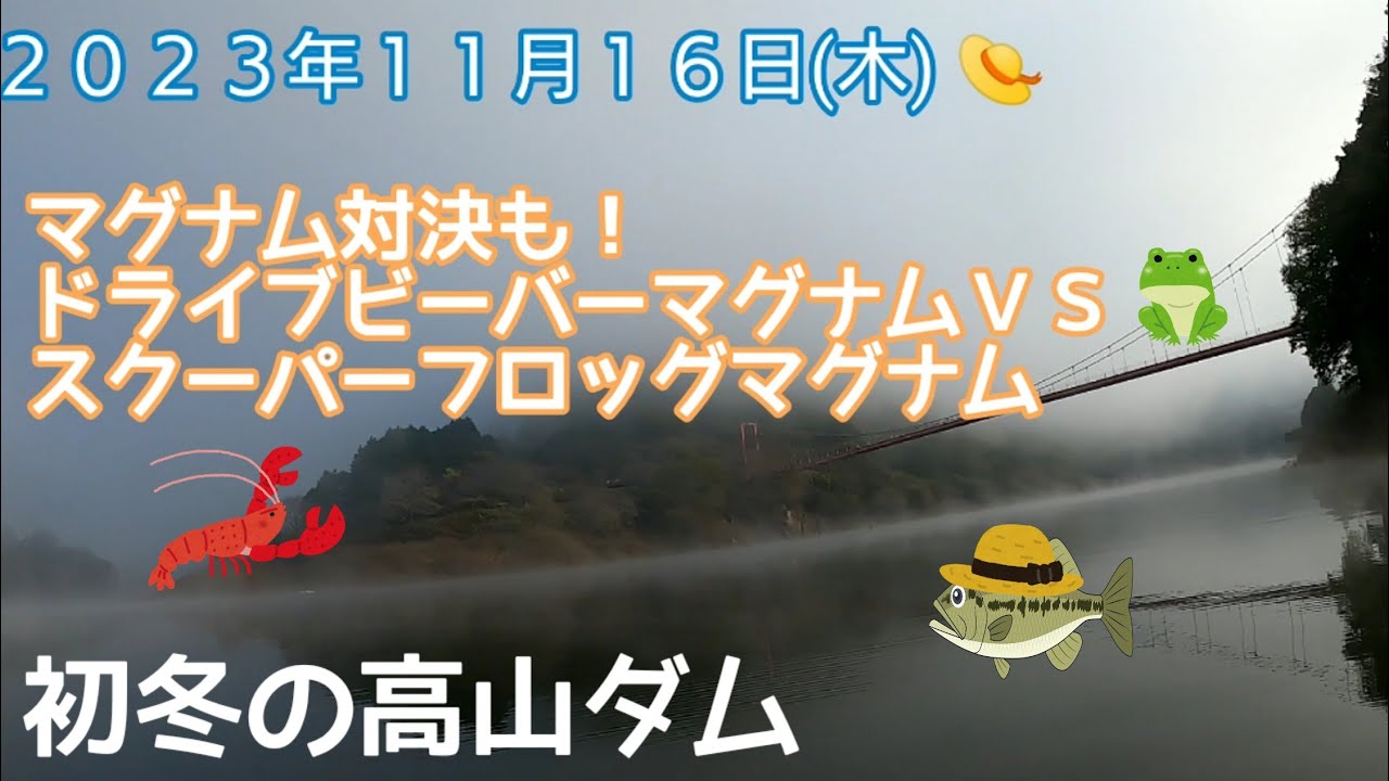 初冬の高山ダム♪ マグナム対決も！ ドライブビーバーマグナムＶＳスクーパーフロッグマグナム