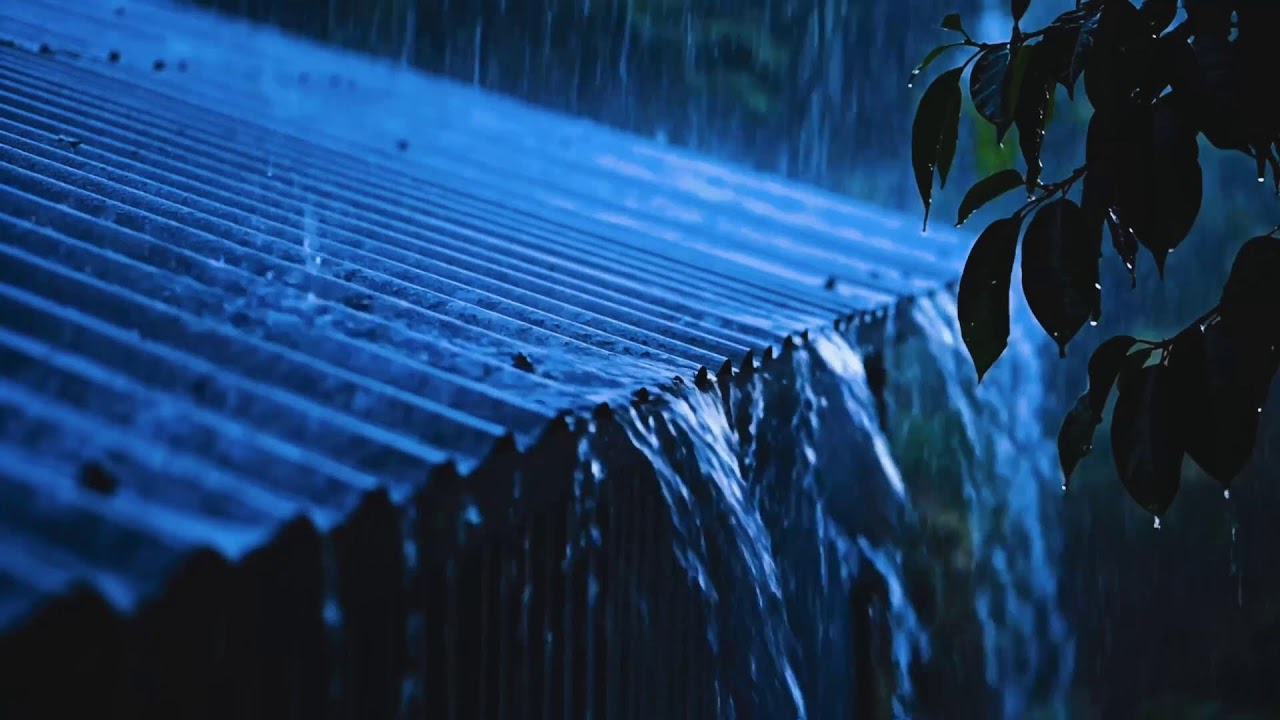 ASMR Sound of Night Rain on Tin Roof for Aesthetic Serenity, Cozy Sleep,and Whispers Nightfall 0265
