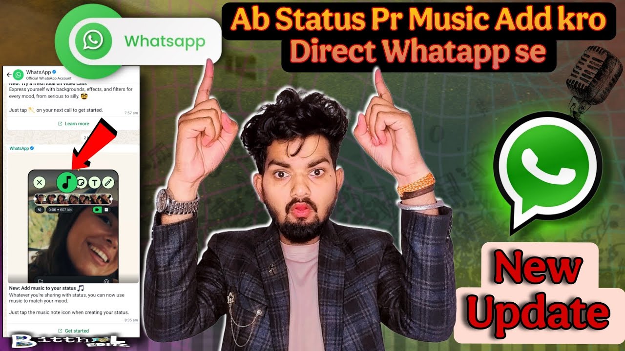 WhatApp Ka Naya Update 📢 ? अब Status पर Music 🎶 लगाओ Direct WhatsApp से 😮 || @bitthalworld