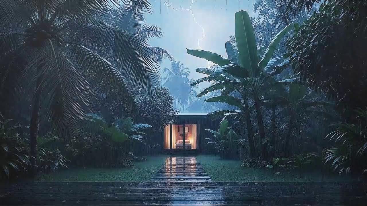 Deep Sleep Cabin Rainstorm with Soft Thunder Resonance 🌧️
