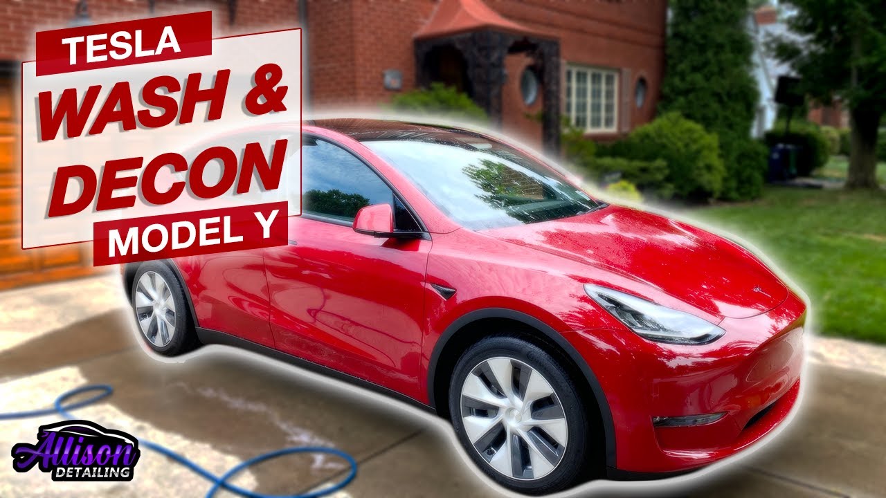 Washing & Decontaminating a BRAND NEW Tesla Model Y! | Tesla Model Y New Car Detail Series