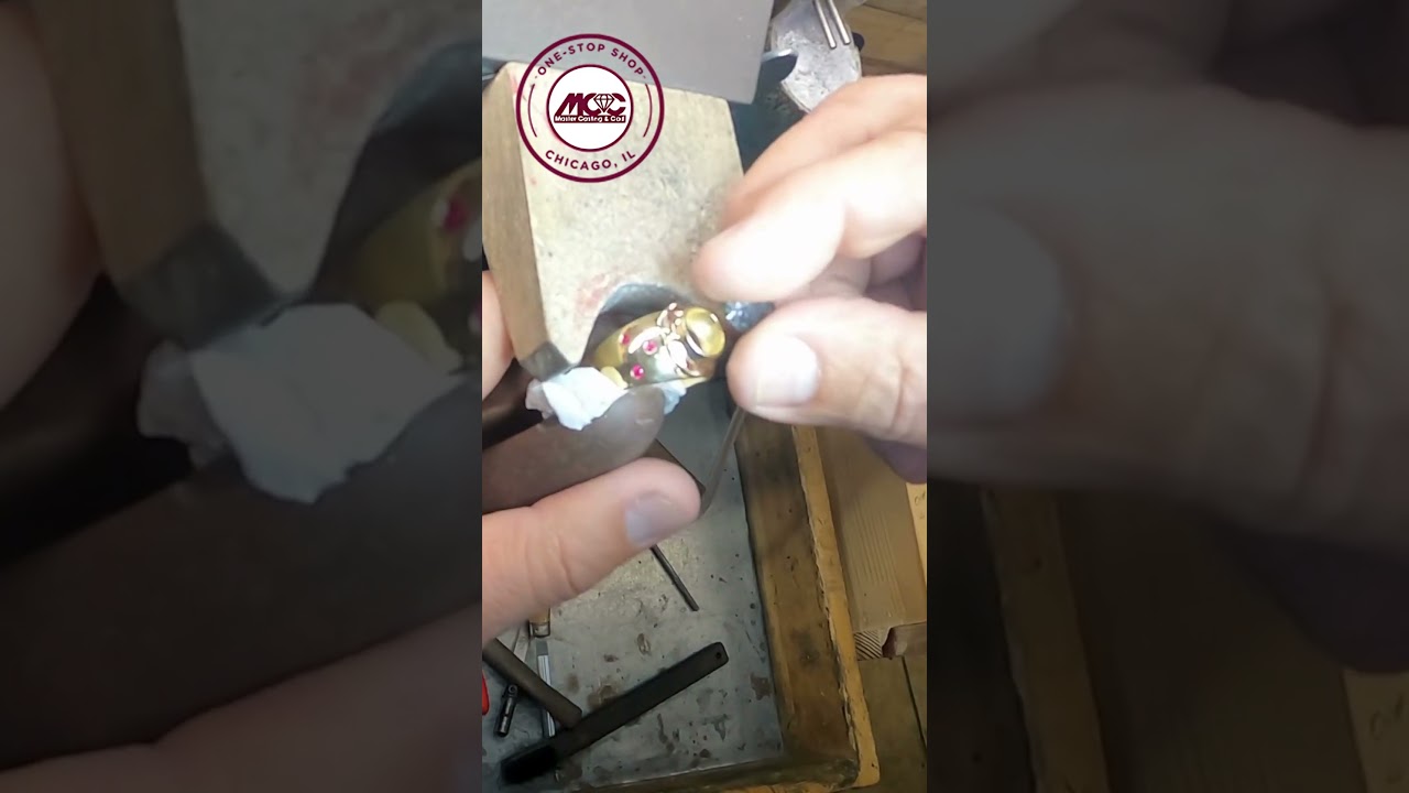 Bezel Setting Progress: Crafting a Yellow Gold Ring with Quartz (Part 1) #jewelrycraftsmanship
