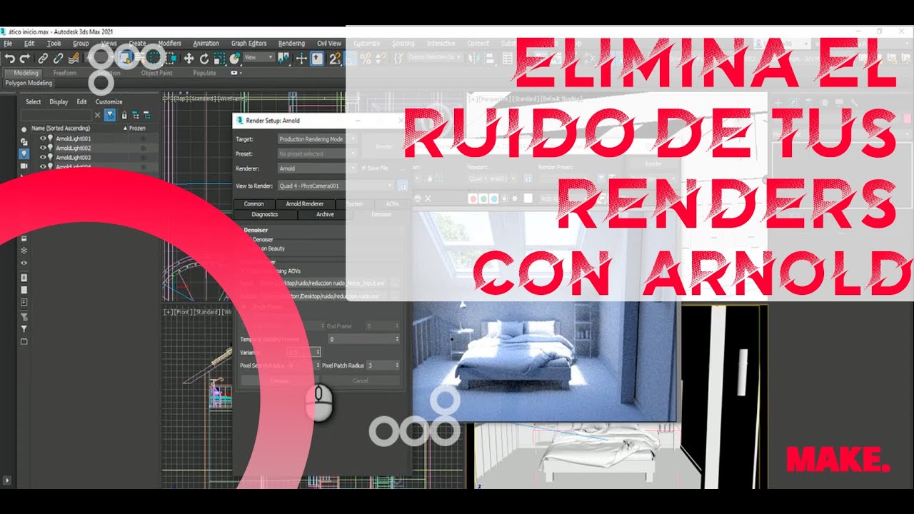 Elimina el RUIDO de tus RENDERS con Arnold Denoiser | CompuSoluciones