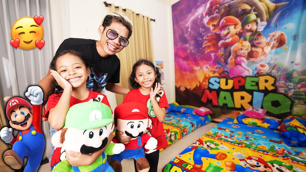 KITA UBAH KAMAR ALUNA DAN AMANDA JADI KAMAR MARIO BROS!! WOW MEREKA SENANG BANGET!!
