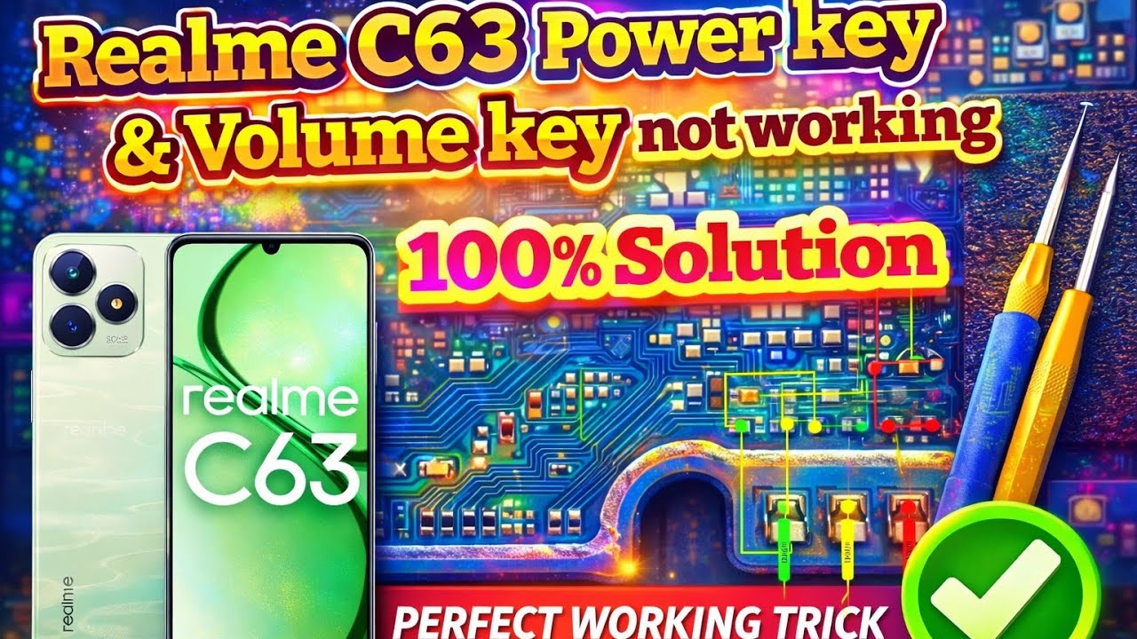 Realme C63 On off key & Volume key not working problem solved| Realme C63 power key ways