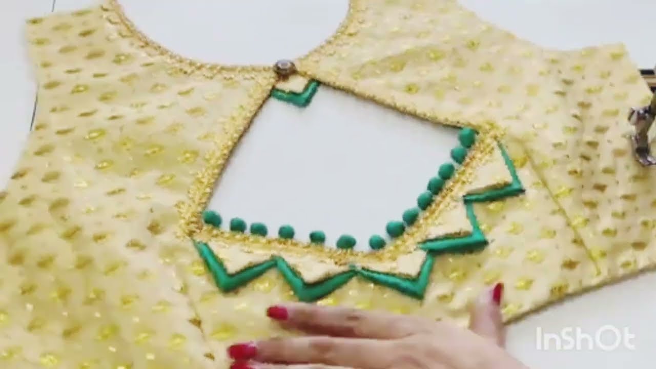 Potli Button Blouse Design/ Boat Neck Blouse Design | Cutting And Stitching Back Neck Blouse Design 