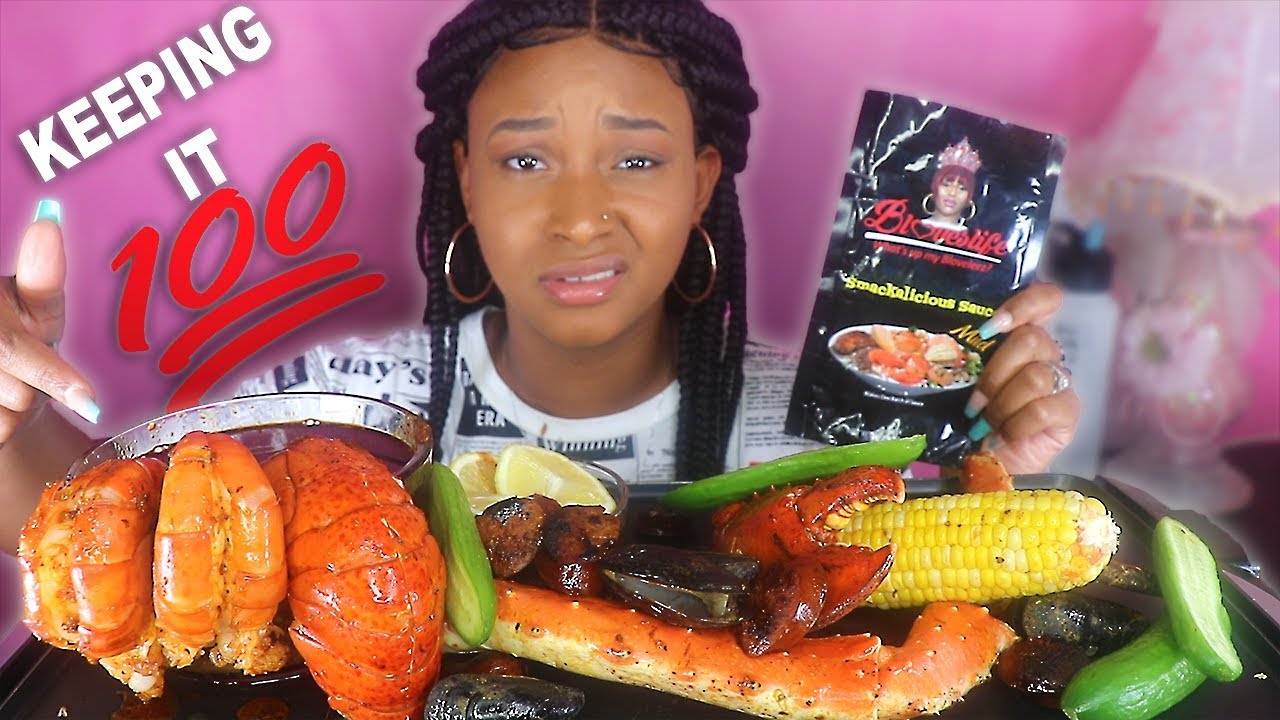 HOW I FEEL ABOUT BLOVESLIFE NEW SMACKALICIOUS SAUCE + HUGE SEAFOOD BOIL SEAFOOD MUKBANG| QUEEN BEAST