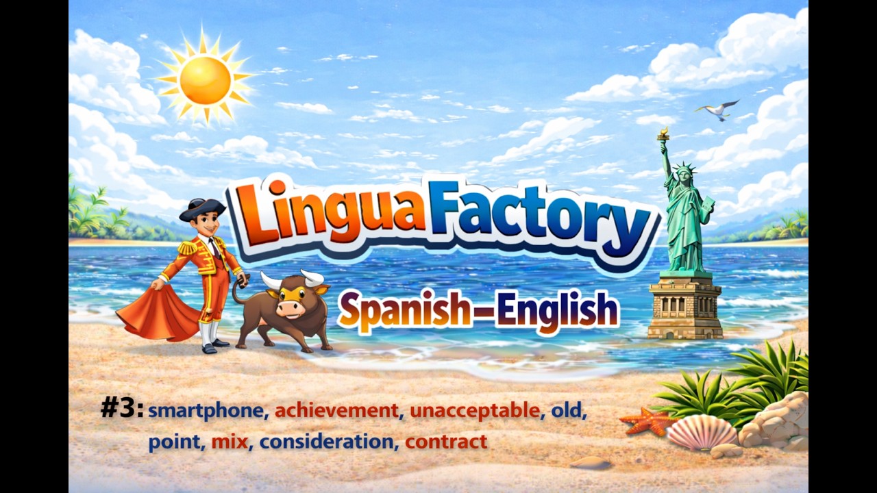 #3 Spanish - English: smartphone, achievement,unacceptable, old, point, mix, consideration, contract