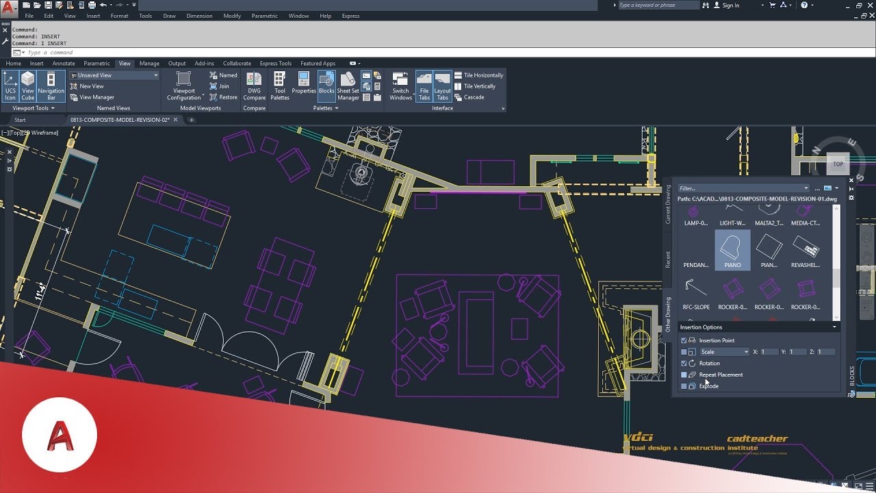 Learn AutoCAD - Blocks Palette