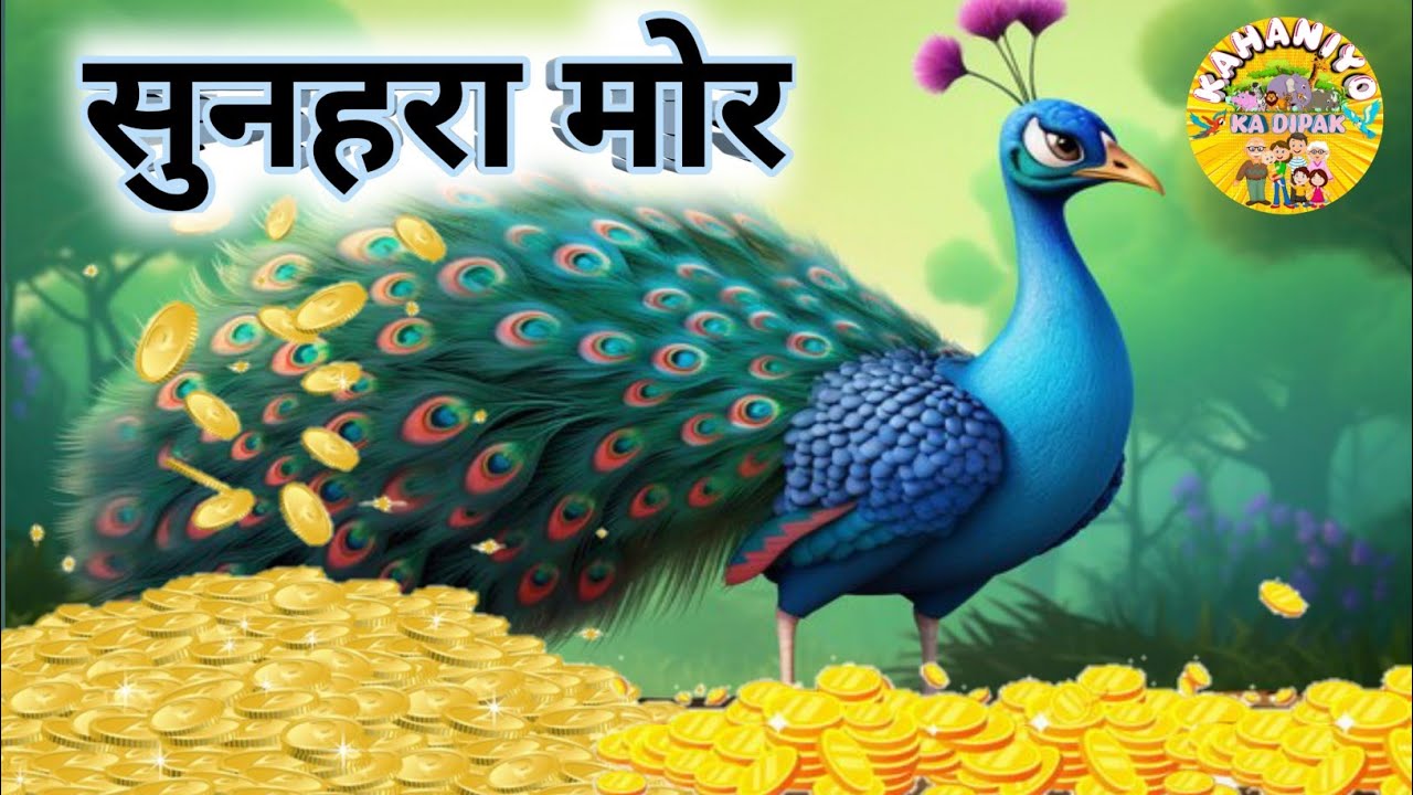 सुनहरा मोर| sunahera mor| Hindi kahaniyan| moral stories | cartoon story|golden Peacock Hindi story