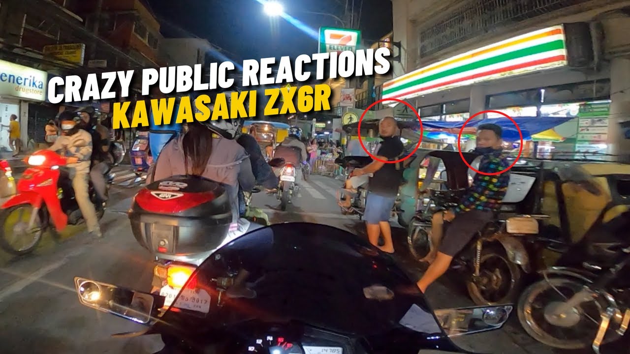 Crazy public reaction on screamer bike Kawasaki zx6r