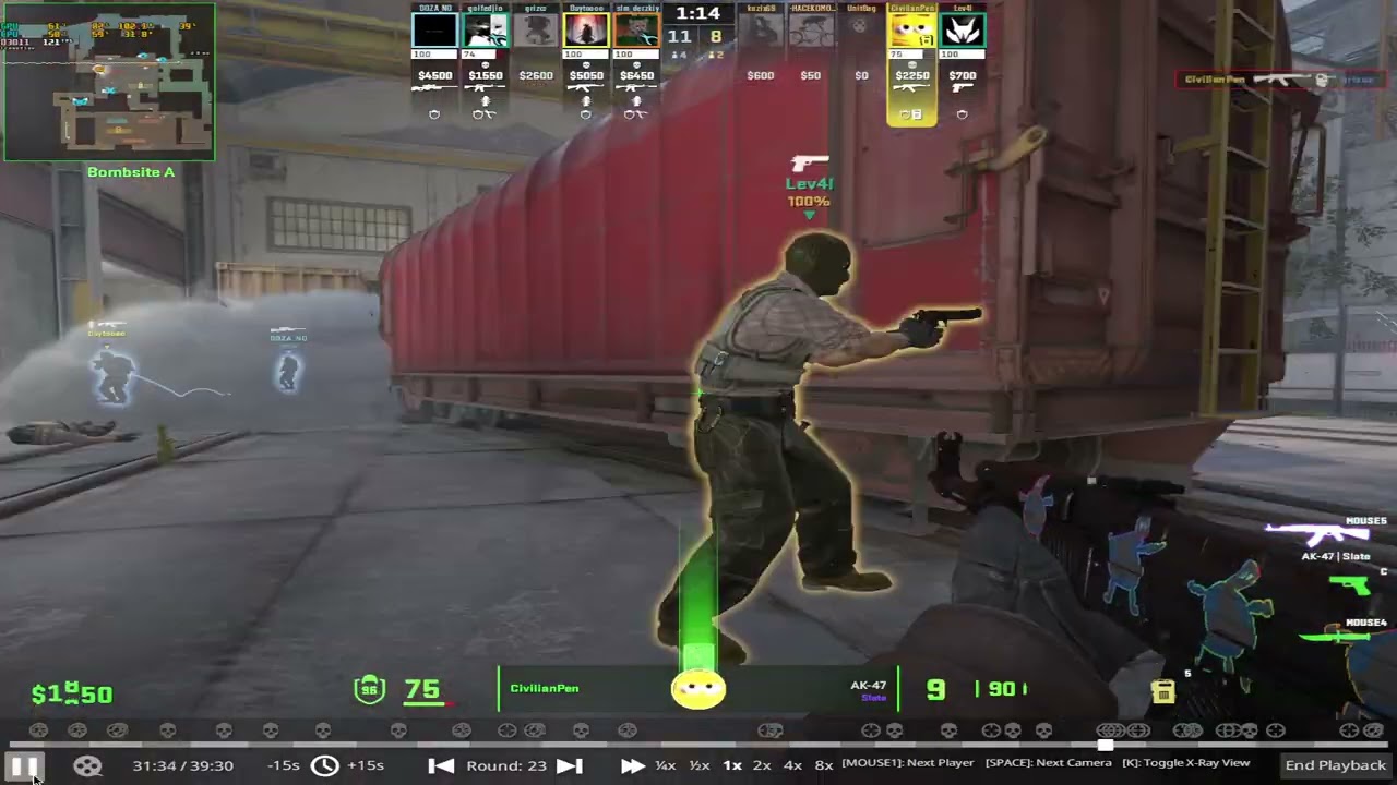 ace + 1v4  8 lvl faceit