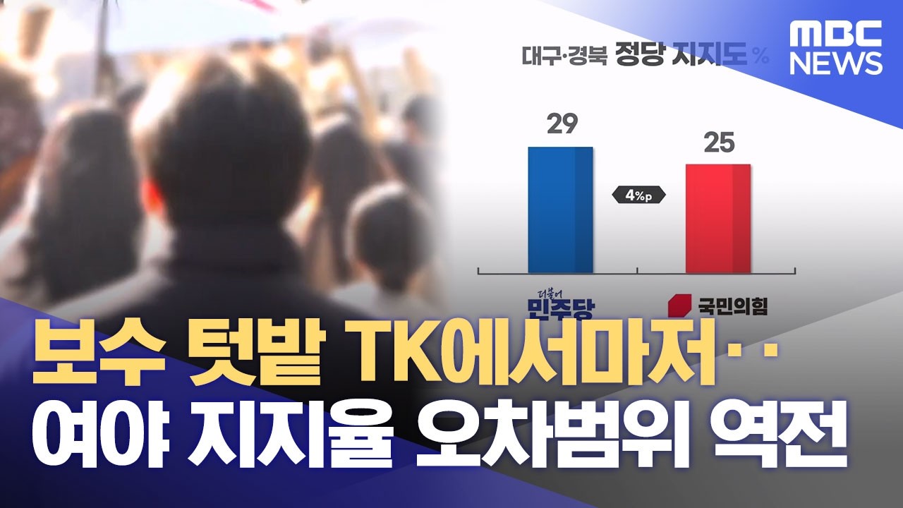 지방선거 80여 일 앞두고? TK서 여야 지지율 오차범위 역전 (2026.03.12/뉴스데스크/대구MBC)