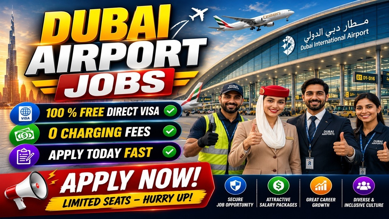 Dubai Airport Hiring Staff in Dubai With Free Visa + Room + Air Tickets