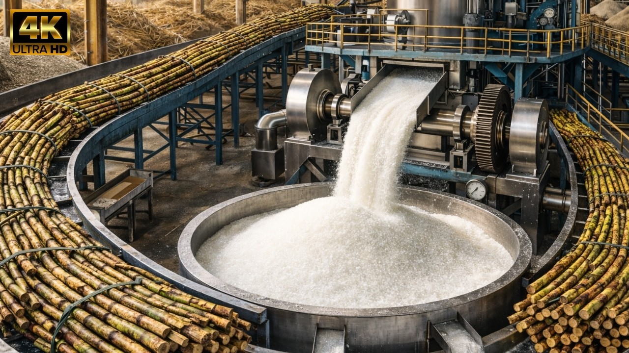 Inside a Massive Sugar Factory: From Raw Sugarcane to Refined White Sugar | Full Process
