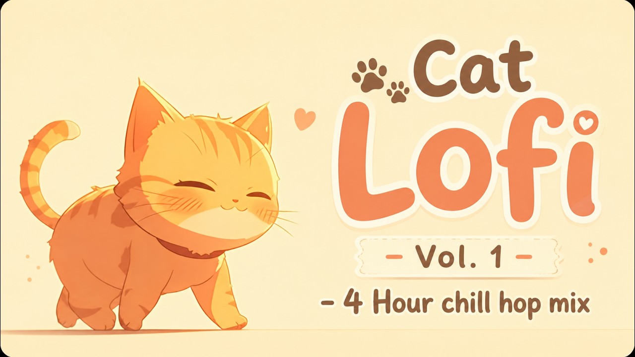 Herro Kitty Lofi 🐱 | 4 Hour Cute Cat Lofi Beats for Study, Relax & Sleep (Slow Happy Instrumental)