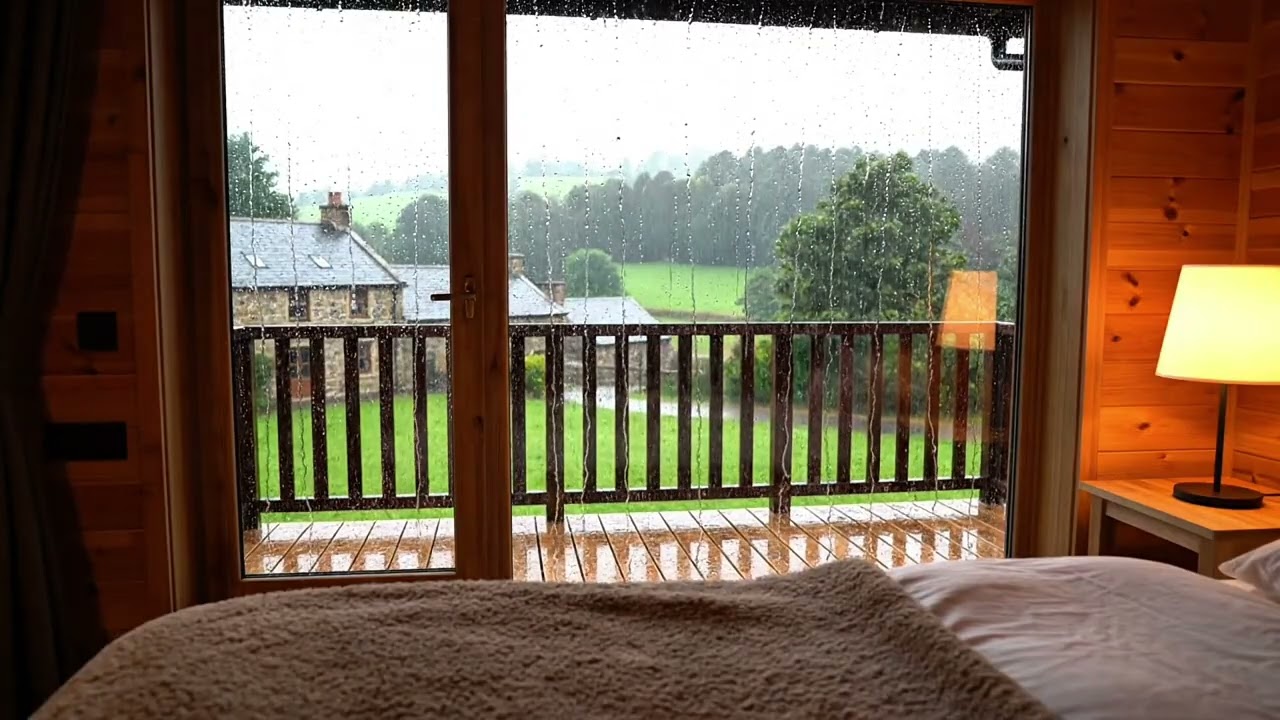 Relaxing Rain Sounds on Cabin Window 🌧️ Cozy Rain ASMR for Sleep, Study & Stress Relief