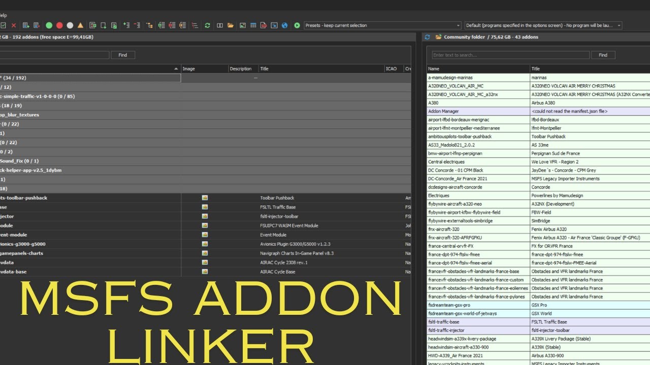 MSFS Addon Linker un petit logiciel bien puissant
