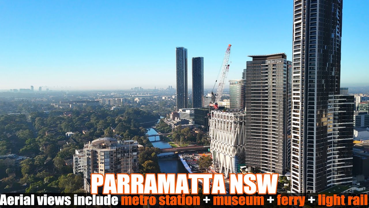 New June 2025! Epic aerial views of Parramatta Powerhouse Museum, Metro Station, Ferry, Light Rail
