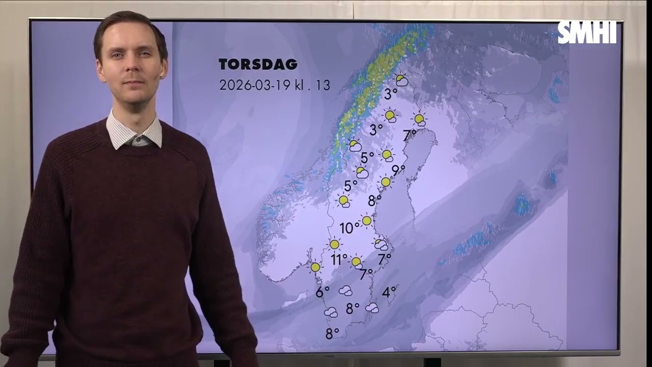 Väderprognos ons-fre 18-20 mars