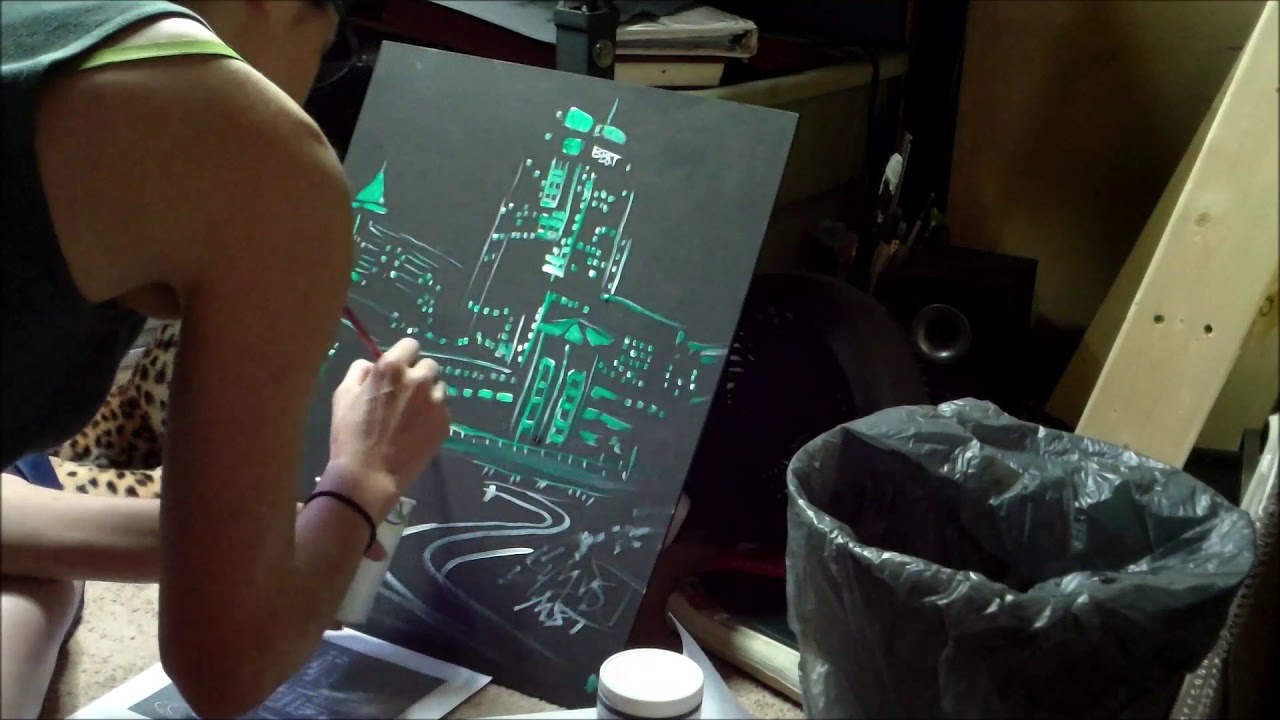 Downtown by Apples and Airplanes- Myst T's Speed Painting Rehearsal